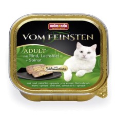 Корм для кошек ANIMONDA Vom Feinsten Adult Меню для гурманов, говядина,филе лосося, шпинат конс.