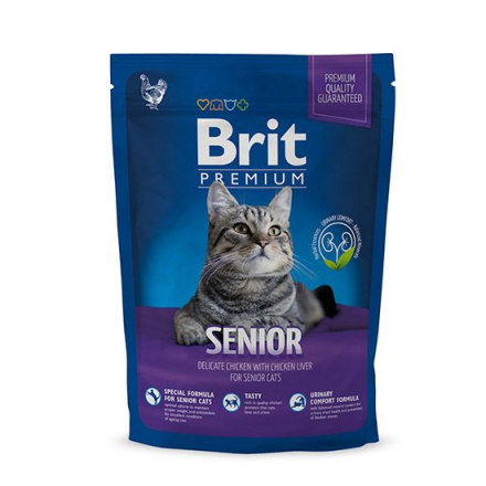 Корм для кошек BRIT Premium Cat Senior для пожилых, курица и печень