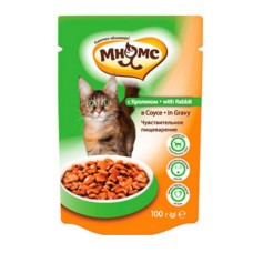 Корм для кошек МНЯМС с чувствительным пищеварением, кролик в соусе конс. пауч