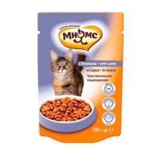 Корм для кошек МНЯМС с чувствительным пищеварением, ягненок в соусе конс. пауч