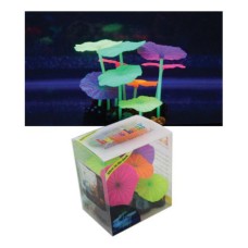 Декор для аквариумов JELLYFISH Листья лотоса разноцветные силиконовые (9шт) 9х7х11см