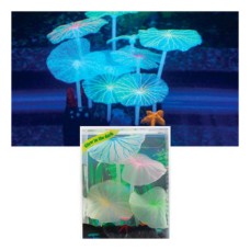 Декор для аквариумов JELLYFISH Листья лотоса зеленые силиконовые (9шт) 9х7х11см