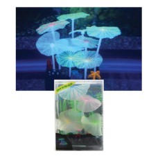 Декор для аквариумов JELLYFISH Листья лотоса голубые силиконовые (4шт) 7х3,5х10см