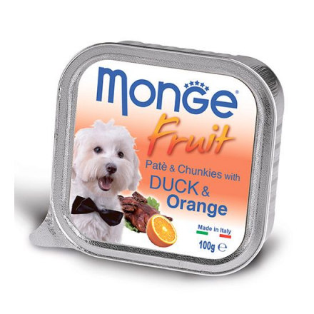 Корм для собак MONGE Dog Fruit утка с апельсином конс.