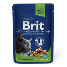 Корм для кошек BRIT Premium Cat Курица для стерилизованных кошек конс. пауч