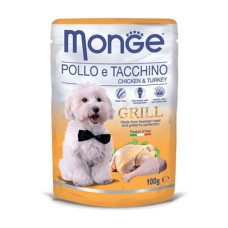 Корм для собак MONGE Dog Grill Pouch курица, индейка конс. пауч