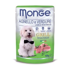 Корм для собак MONGE Grill Pouch ягненок, овощи конс.