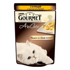 Корм для кошек GOURMET AlaCarte Курица, паста, шпинат в подливе конс.