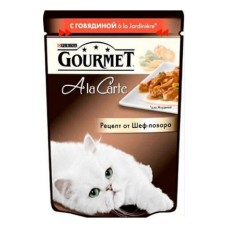 Корм для кошек GOURMET AlaCarte Говядина, овощи в подливе конс.