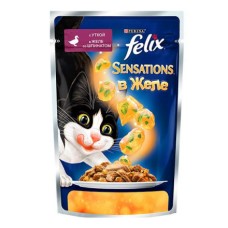 Корм для кошек FELIX Sensation Утка, шпинат конс.