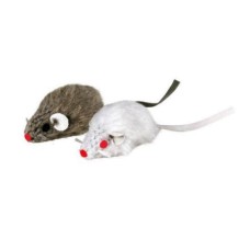 Игрушка для кошек TRIXIE Набор из 2-х мышей серая белая, 5см