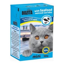 Корм для кошек BOZITA Mini кусочки в соусе морской коктейль конс.