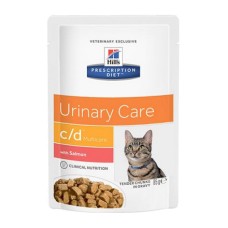 Корм для кошек Hill's Prescription Diet Feline C/D при лечении МКБ, лосось пауч