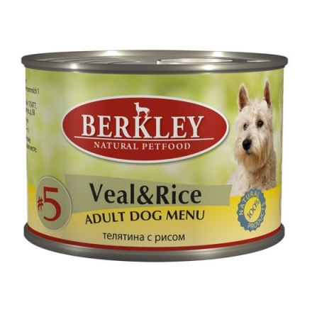Корм для собак Berkley №5 телятина, рис конс.