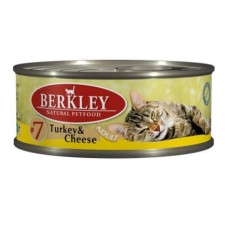 Корм для кошек Berkley №7 индейка, сыр конс.
