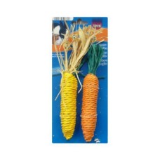 Игрушка для грызунов TRIXIE Морковь и кукуруза из сизаля 15см