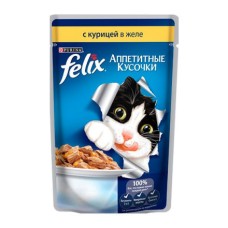 Корм для кошек FELIX (Феликс) Аппетитные кусочки в желе курица конс.