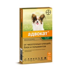 Препарат для собак BAYER ADVOCATE GL весом до 4 килограмм, 0,4мл 1 пипетка