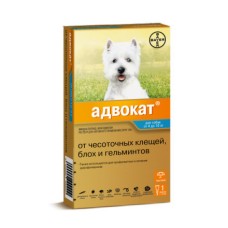 Препарат для собак BAYER ADVOCATE 100 от паразитов весом 4-10кг, 1мл 1 пипетка