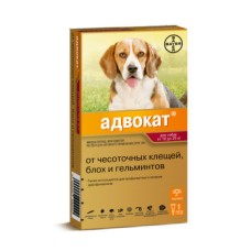 Препарат для собак BAYER ADVOCATE 250 от паразитов весом 10-25кг, 2,5мл 1 пипетка
