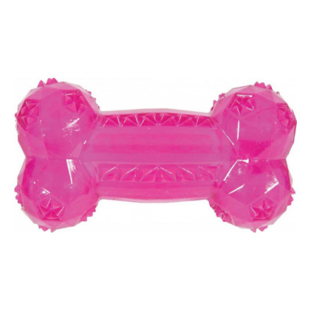 Игрушка для собак ZOLUX Кость термопластичная резина малиновая 14см