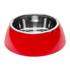 Миска для собак FERPLAST Jolie M Металлическая на пластике, красная 850мл
