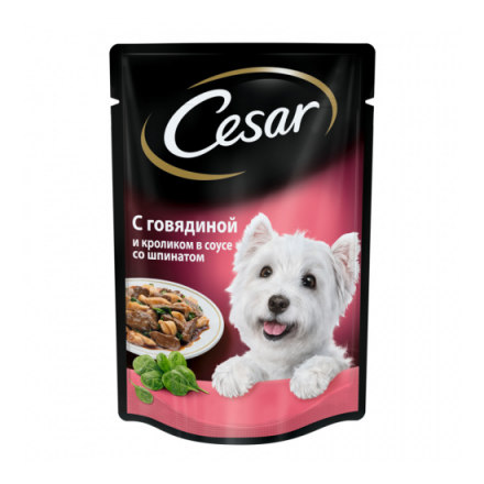 Корм для собак CESAR Говядина и Кролик с овощами конс.