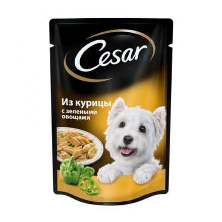 Корм для собак CESAR Курица с зелеными овощами конс.