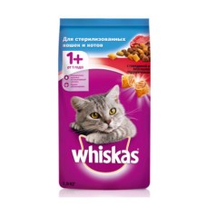 Корм для кошек Whiskas для стерилизованных кошек, говядина