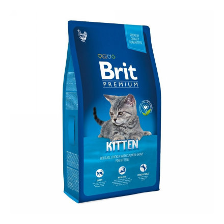 Корм для котят BRIT Premium Cat Kitten курица в лососевом соусе