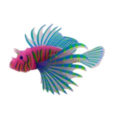 Декор для аквариумов JELLYFISH Рыба-лев цветная силиконовая, светящаяся в темноте,мал. 10х8х2,5см