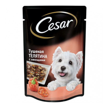 Корм для собак CESAR тушеная телятина с овощами пауч