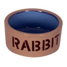 Миска для кроликов BEEZTEES керамическая бежево-голубая 11,5см