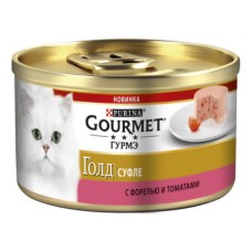 Корм для кошек GOURMET Gold суфле форель с томатами конс.