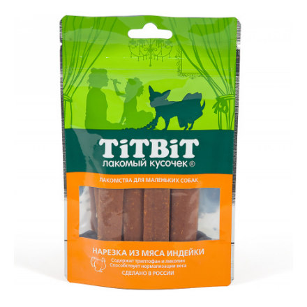 Лакомство для собак TITBIT Нарезка из мяса индейки для мелких пород