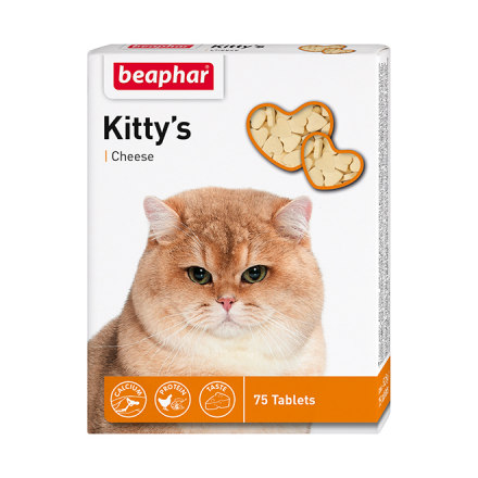 Витамины для кошек BEAPHAR Kitty's+Cheese с сыром 75шт