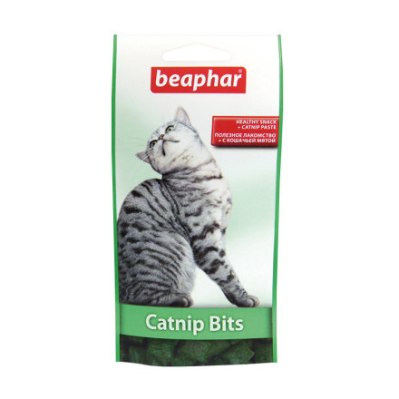 Витаминизированное лакомство для кошек BEAPHAR Catnip-Bits Подушечки с кошачьей мятой