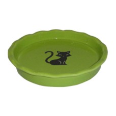 Миска для животных FOXIE Black Cat зеленая керамическая 15,5х15,5х2,5см 150мл