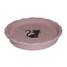 Миска для животных FOXIE Black Cat розовая керамическая 15,5х15,5х2,5см 150мл