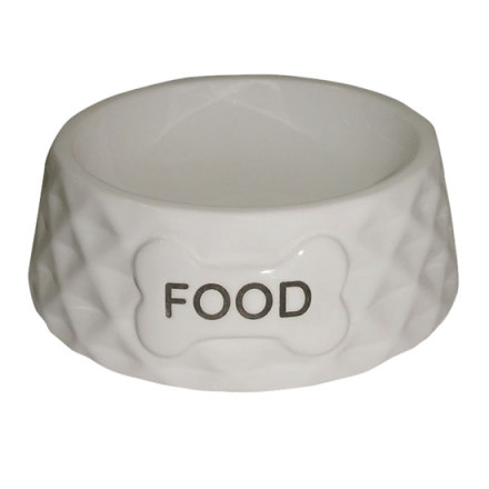 Миска для животных FOXIE Diamond Food белая керамическая 15,5х15,5х5см 190мл