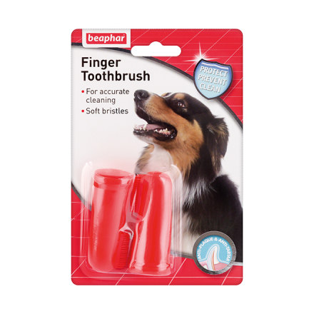 Зубная щетка для собак BEAPHAR двойная на палец