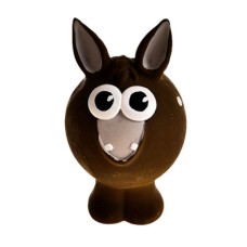 Игрушка для собак FOXIE Ослик с пищалкой 13х7,5х7,5см латекс коричневый