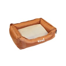 Лежак для животных FOXIE Cooling с охлаждающим ковриком 47х37х17см коричневый