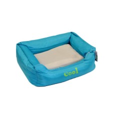 Лежак для животных FOXIE Cooling с охлаждающим ковриком 47х37х17см голубой