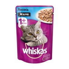 Корм для кошек Whiskas желе с лососем конс.