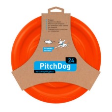 Игрушка для собак PITCHDOG Летающий диск d 24см красный