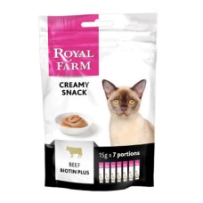 Лакомство для кошек ROYAL FARM Creamy Snack с говядиной стики 7х