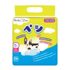 Пеленки MANEKI NekiZoo гигиенические для домашних животных, впитывающие, одноразовые, 60х60см 26шт
