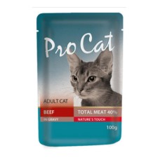 Корм для кошек PRO CAT говядина конс. пауч