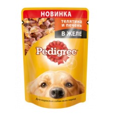 Корм для собак PEDIGREE телятина, печень в желе пауч.